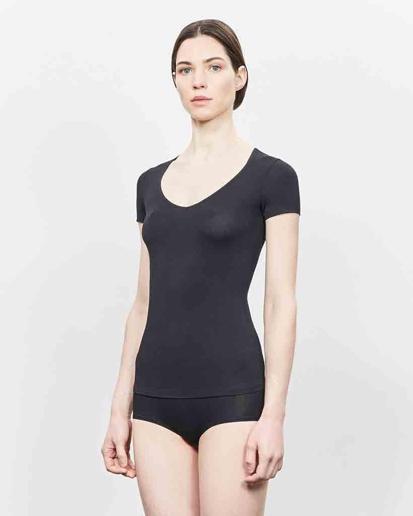 Antibacterial Women's Short Sleeve Top Black - 19WA2172_1