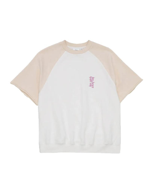 WOMEN'S LOOPBACK SHORT SLEEVE CREW NECK MILK/BONE