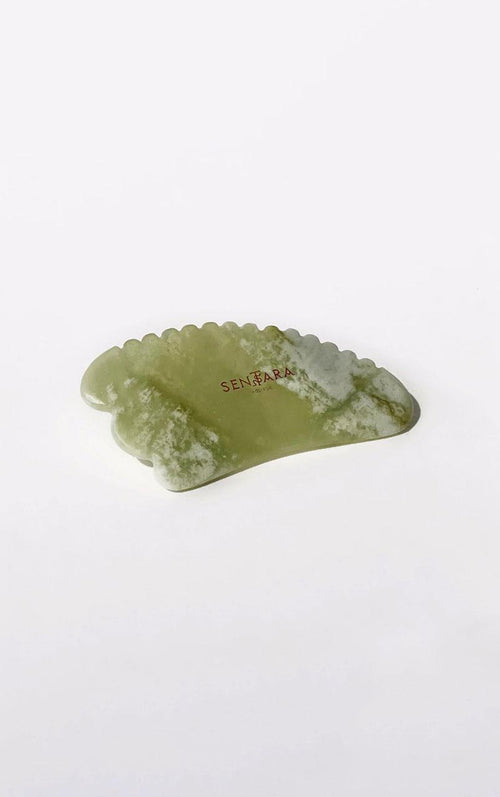 Gua Sha Corne à Dents - Jade Vert