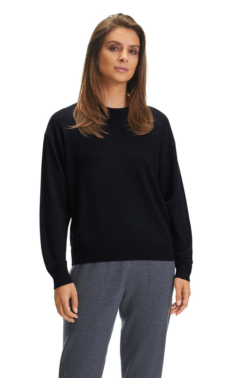 Women´s Crew Neck fine Black - 19WA48417_1