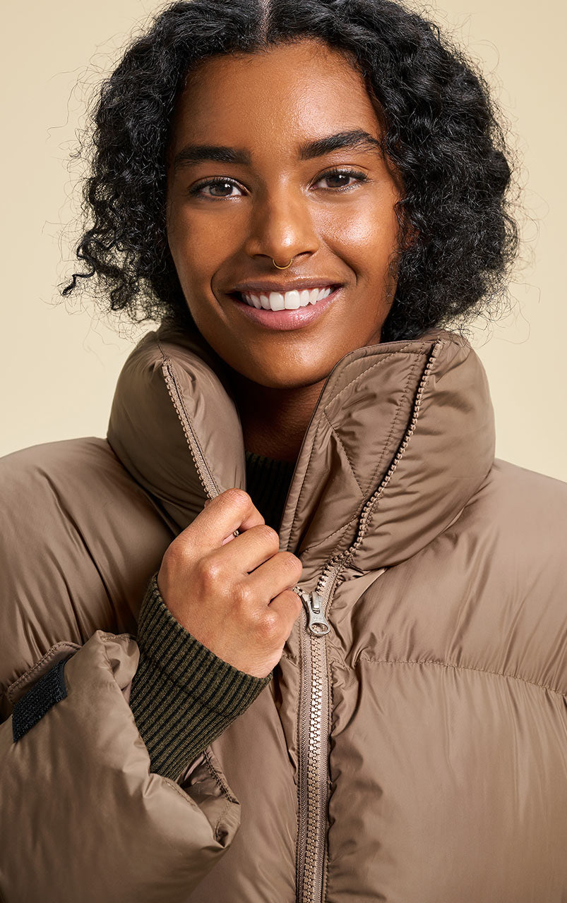 Hero Puffer Jacket Taupe Brown - 19WA50056_3