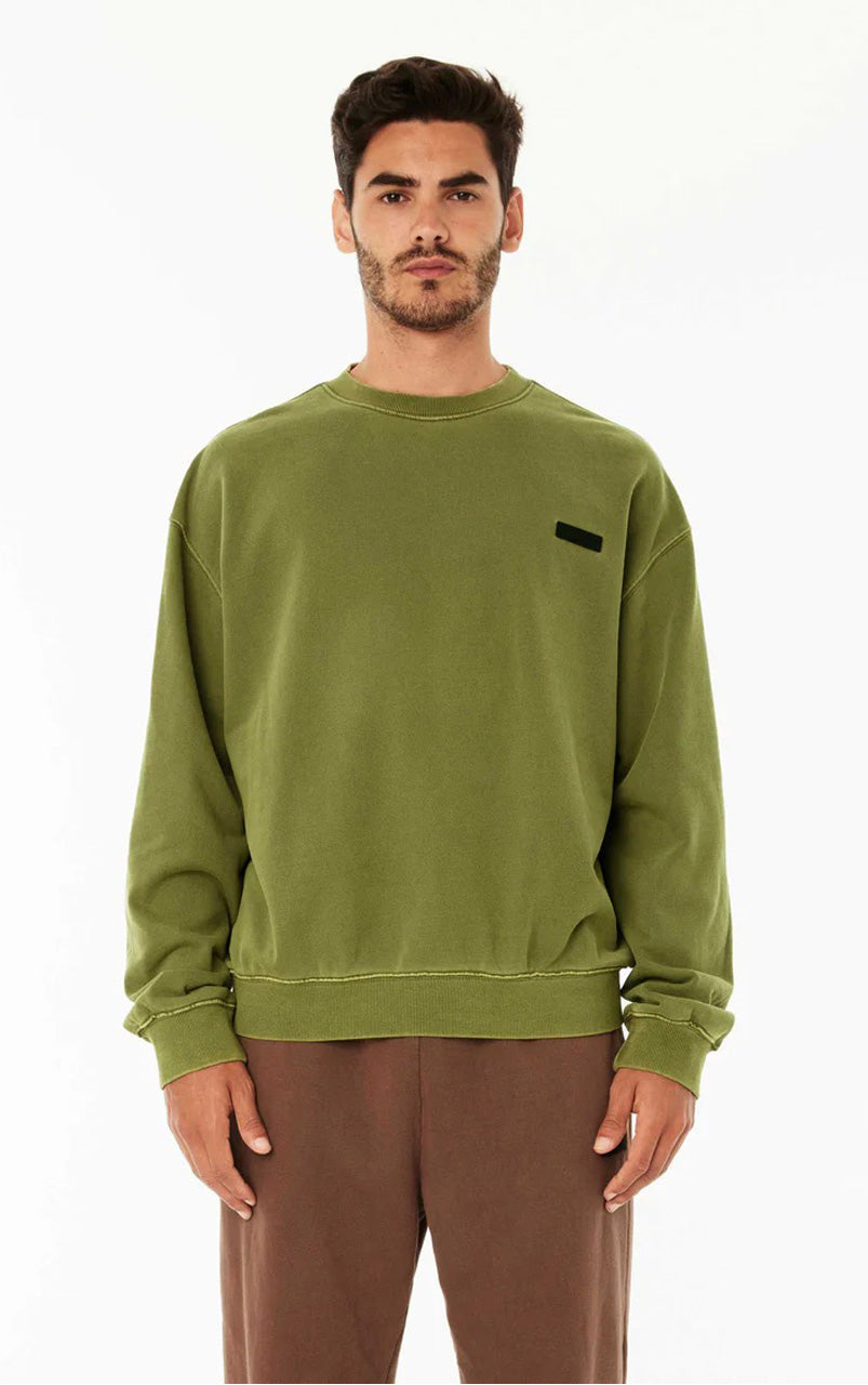 MEN KICKOUT WASHED SWEAT OLIVE - 19WA50506_1