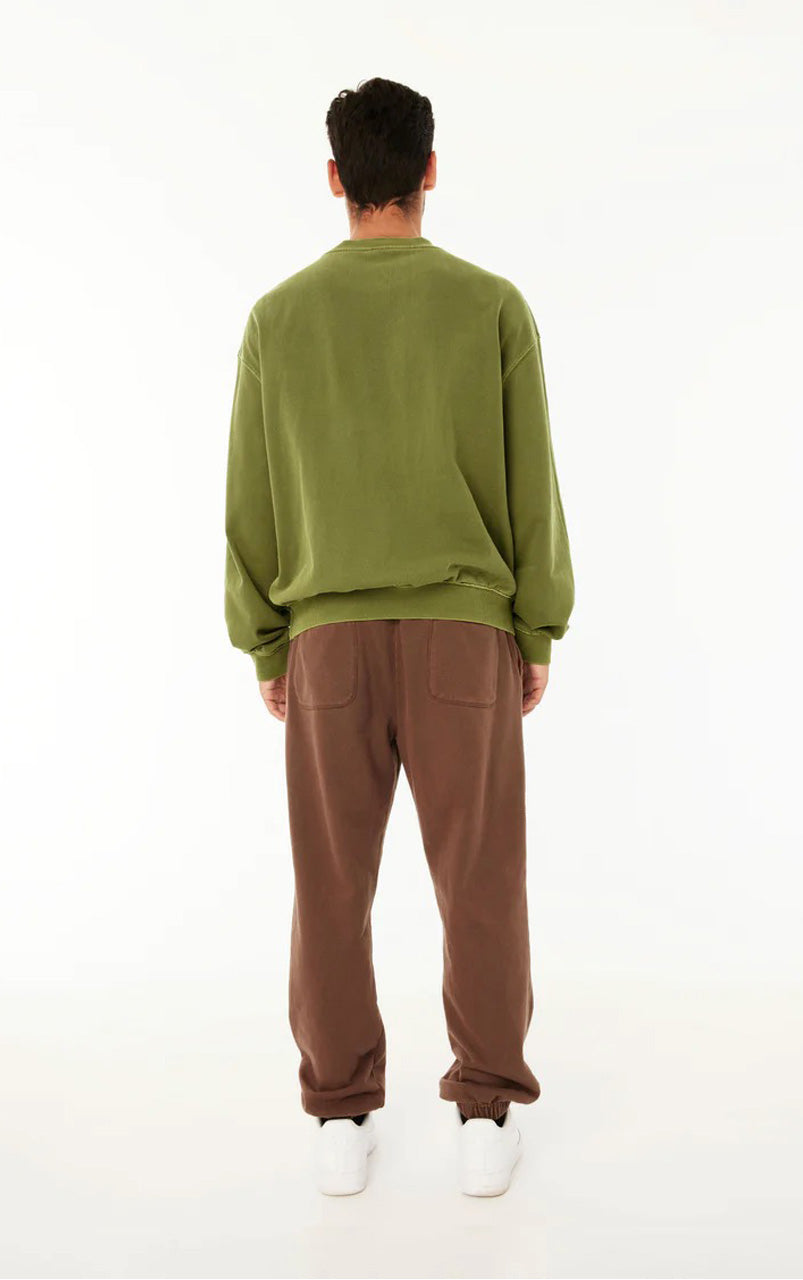 MEN KICKOUT WASHED SWEAT OLIVE - 19WA50506_3