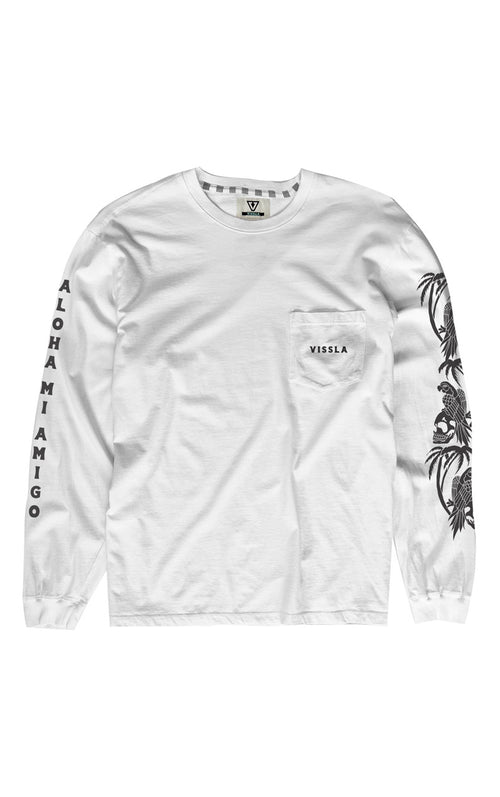 Parrodise LS PKT Tee-WHT