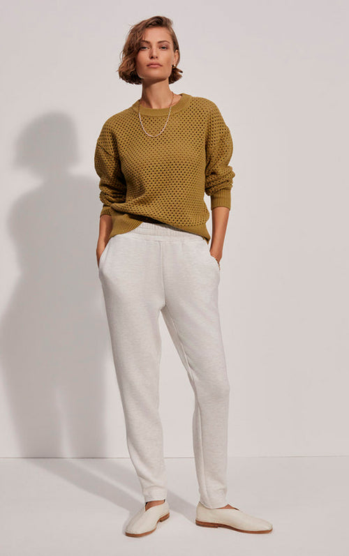 the slim zip hem pant 29.5 ivory marl