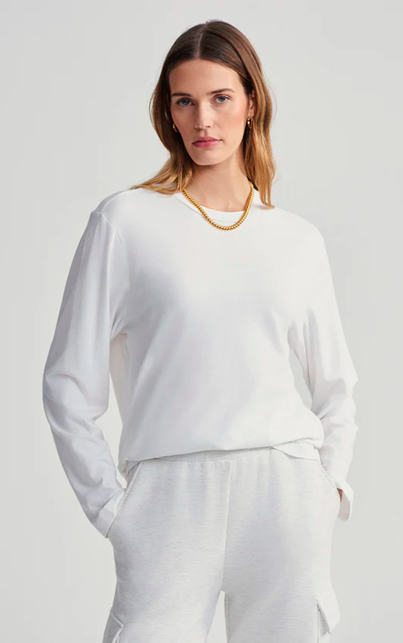 Leah Long Sleeve Boyfriend White - 19WA52329_1